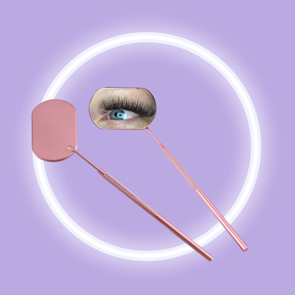 Rose Gold Handheld Lash Mirror
